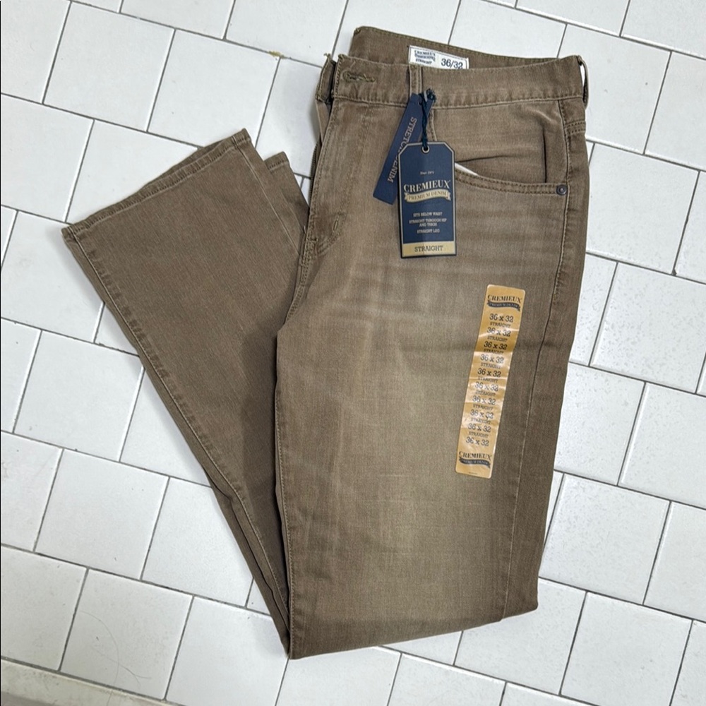 Men's Brown Jeans - Cremieux Straight | 36x32 NWT